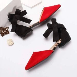 SHEIN Red & Black Flats